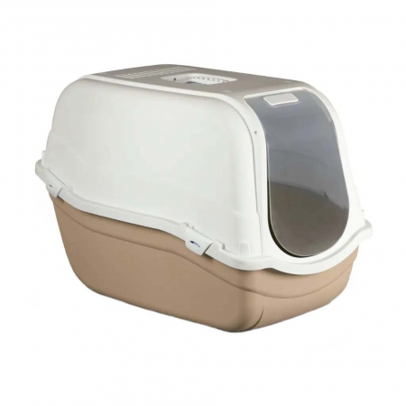 Pisici - Litiera acoperita pentru pisici MPB Romeo MAXI, 44x64x46h cm, Roz