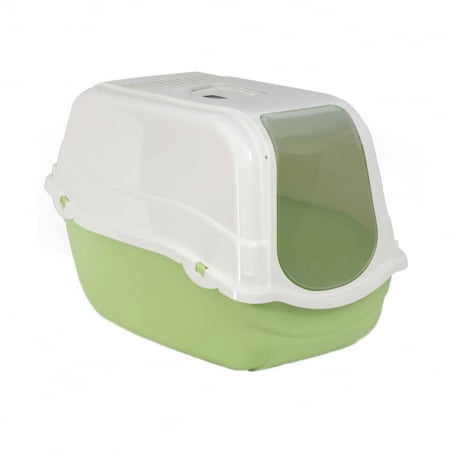 Pisici - Litiera acoperita pentru pisici MPB Romeo cu filtru verde 57x39x41(h)cm