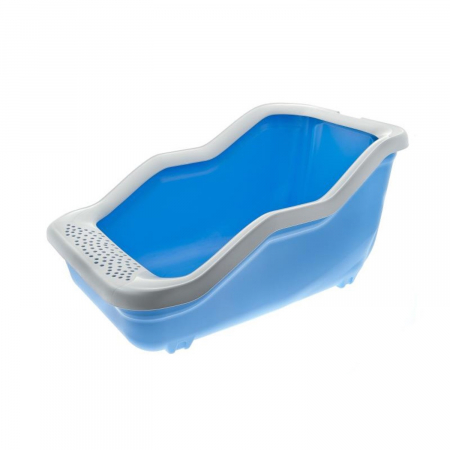 Pisici - Litiera pentru pisici Netta Open Albastra 54x39x29 cm