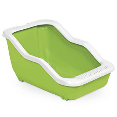 Pisici - Litiera pentru pisici Netta Open Verde 54x39x29 cm