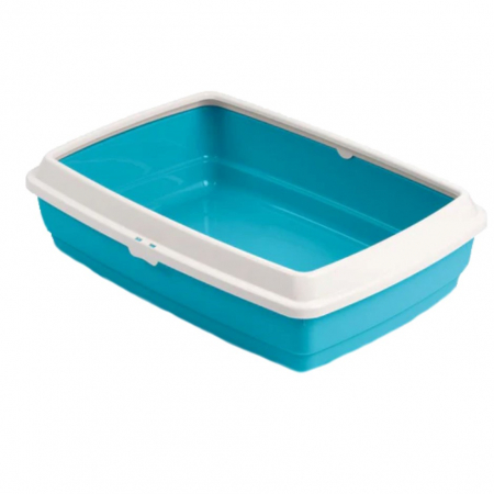 Pisici - Litiera pentru pisici Micio MPS, albastră, 42x33x14h cm