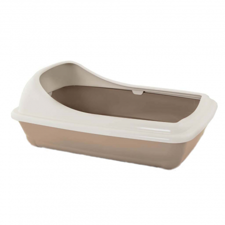 Pisici - Litiera pentru pisici MPB Birba Mare cu rama detasabila, 56x39x20h cm, roz