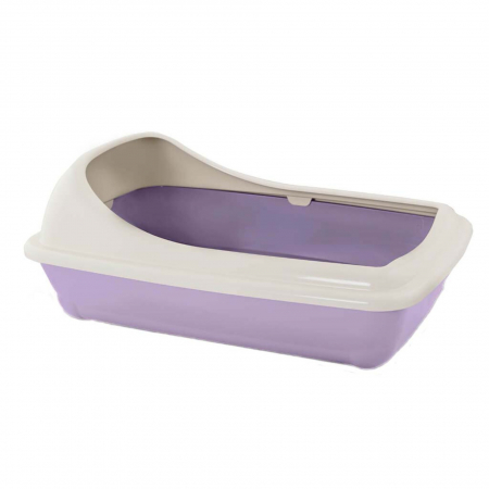 Pisici - Litiera pentru pisici MPB Birba Mini cu rama detasabila, 38x31x17h cm, Lila