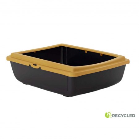 Pisici - Litiera pentru pisici MPB Juliet ECO cu rama, 48x38x14h cm, Portocaliu