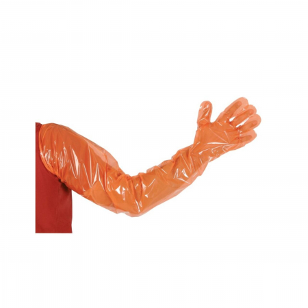 Echipamente protectie ferma - Manusi veterinare cu protectie pentru control gestatie VETTOP KERBL 90 cm, rosii, 100 buc