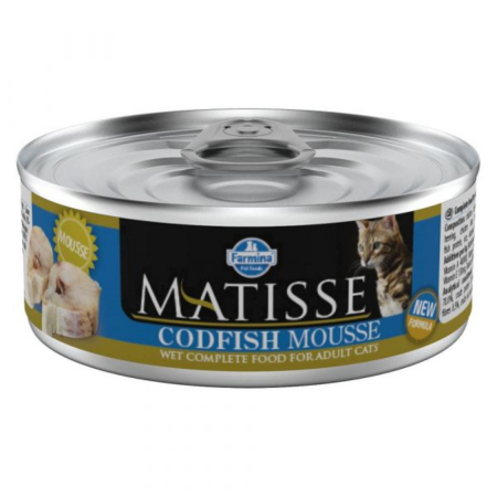 Hrana Umeda - Matisse hrana umeda pentru pisici cu cod si hering mousse 85 g