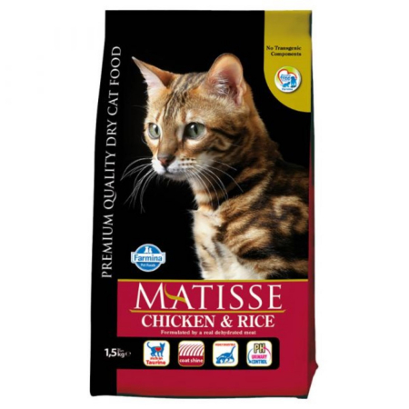 Pisici - Matisse hrana uscata pentru pisici cu pui si orez 1,5 kg