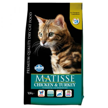 Hrana Uscata Pisici - Matisse hrana uscata pentru pisici cu pui si curcan 1,5 kg