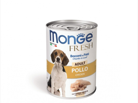 Hrana Umeda Caini - Monge Fresh Chunks Adult - Hrana umeda caini super-premium - Pui - 400g