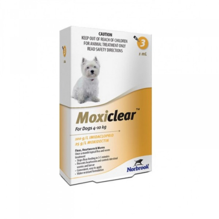 Deparazitare externa - Moxiclear Caine Spot-On M ,1 ml 4-10 kg, 3 pipete