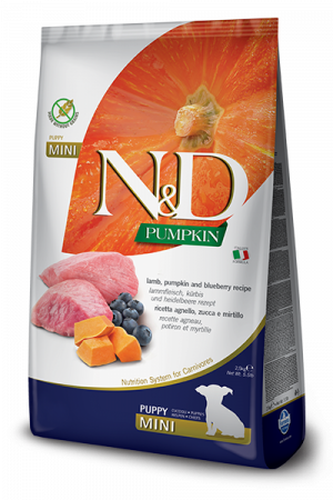 Caini - N&D Pumpkin caine puppy mini cu miel, afine si dovleac 2,5KG