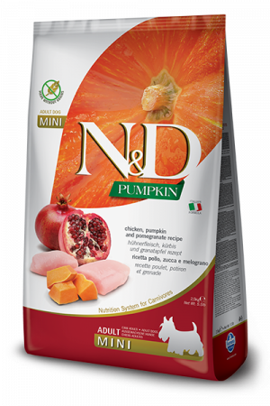 Caini - N&D Pumpkin Grain Free Mini Adult Adult, Pui si rodie, 7 kg
