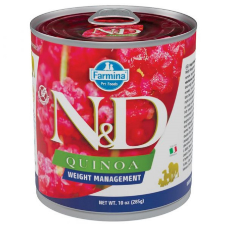 Caini - N&D QUINOA hrana umeda caine pentru controlul greutatii, 285G