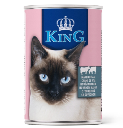Hrana Umeda - Hrana umeda pisici King Cat - conserva cu carne de vita - 415g