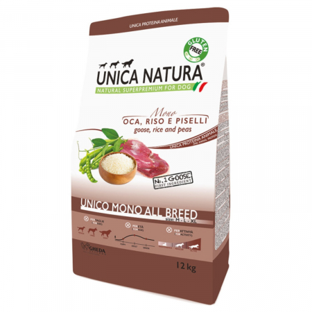Hrana Uscata Caini - Hrana uscata pentru caini Natura Unica caini toate taliile mono cu Gasca 12 kg