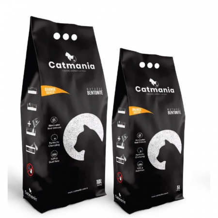 Pisici - Nisip pentru litiera BENTONITA CATMANIA, ORANGE, 5L - 4,25 kg