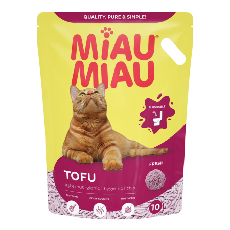 Asternut litiera / Nisip / Silicat - Nisip Pisici Tofu Fresh, Miau Miau 10 L