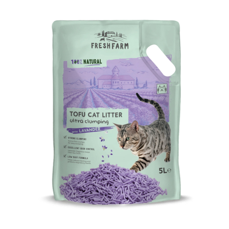 Igiena si ingrijire pisici - Fresh Farm Asternut TOFU Lavanda 5L