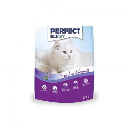 Pisici - Nisip Silicat Perfect cu lavanda 3,8 L
