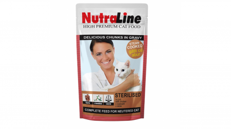 Pisici - Nutraline Cat Plic Sterilised, 100 G