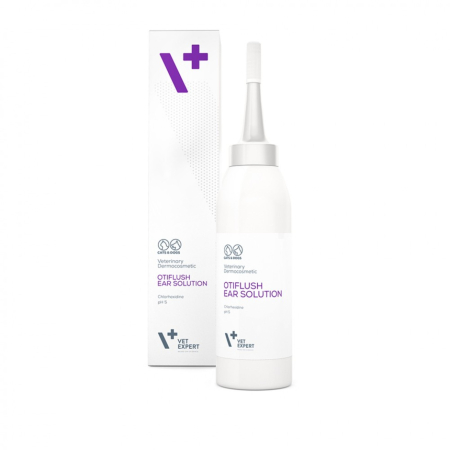 ORL Caini - Lotiune auriculara antibacteriala si antiseptica, caini si pisici, Otiflush, Vet Expert, 125 ml
