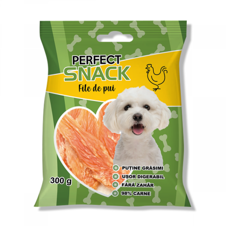 Caini - Perfect Snack, recompense delicioase pentru caini,  File pui– 300 g