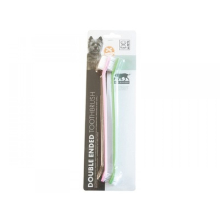 Caini - Periuta de dinti cu doua capete pentru caini M-PETS, set, 2x22 cm
