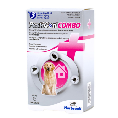 Deparazitare externa - PestiGon Combo Dog L 268 mg/241,2 mg (20-40 kg) x 3 pipete