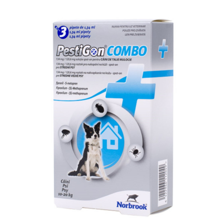 Deparazitare externa - PestiGon Combo Dog M 134 mg/120,6 mg x 3 pipete