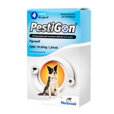 Deparazitare externa - PestiGon Dog M spot on (10-20kg) fipronil x 4 pipete