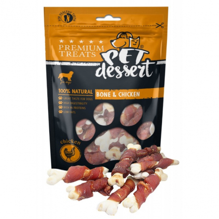 Recompense delicioase - Pet's Dessert d Bone&Chicken, 80 g