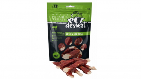 Recompense delicioase - Pet's Dessert Duck & Cod Slice, 80 g