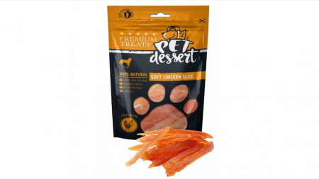 Recompense delicioase - Pet's Dessert Soft Chicken Slice, 80 g