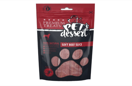 Recompense delicioase - Pet's Dessert Dog Soft Beef Slice 80 Gr