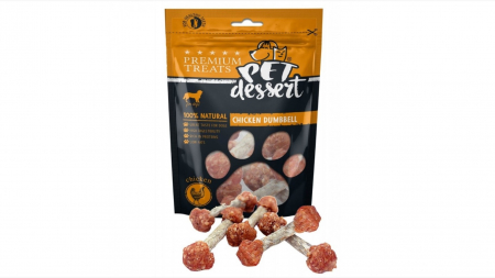 Recompense delicioase - Pet's Dessert Chicken Dumbbell, 80 g