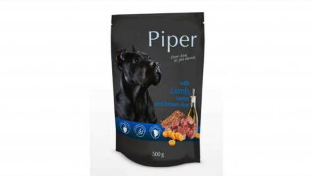 Caini - Piper Adult cu Carne de Miel, Morcovi si Orez Brun, 500 g