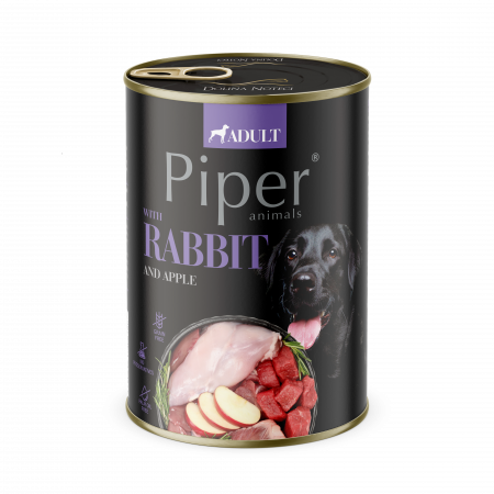 Hrana Umeda Caini - Piper Adult, Hrana Umeda, Carne de Iepure si mar, 400 g