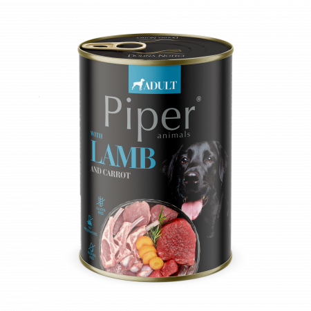 Piper Adult, Hrana Umeda, Carne de Miel, Morcovi si Orez Brun, 400 g [1]