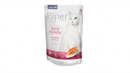 Pisici - Plic hrana umeda Piper Cat Adult, Somon 100 g