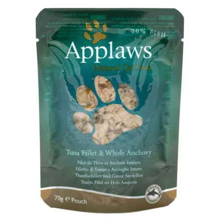 Pisici - Applaws plic hrana umeda pisici File de Ton si Ansoa 12x70 g