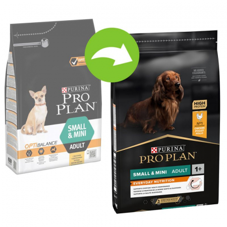 Caini - PURINA® PRO PLAN® ADULT Everyday Nutrition, hrană uscată pentru câini, Talie Mică și Foarte Mică, bogat în pui 3 kg