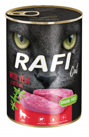Hrana Umeda - RAFI hrana umeda pentru pisici,  Pate cu vitel 1x400 g