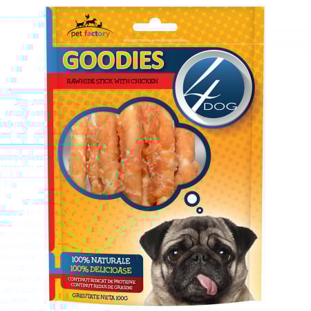 Caini - Recompense 4DOG Goodies Rawhide Sticks with Chicken 100g