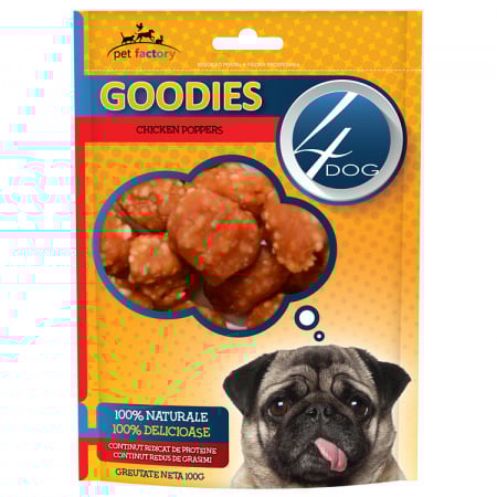 Caini - Recompense 4DOG Goodies Chicken Poppers 100g