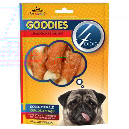 Caini - Recompense 4DOG Goodies Calcium Bone and Chicken 100g