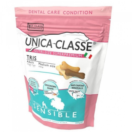 Caini - Recompense delicioase, Biscuiti pentru caini Sensibili Unica Classe Tris, 400g