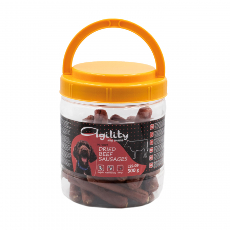 Caini - Recompense delicioase pentru caini Agility, carnciori uscati de vita-7cm, 500g