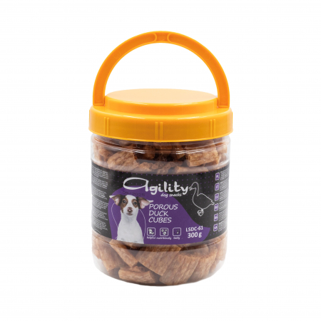 Recompense delicioase pentru caini Agility, cubulete afumate din carne de rata, 500g [1]