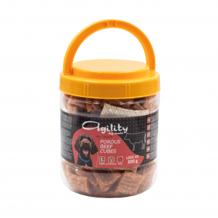 Caini - Recompense pentru caini Agility, cubulete din carne de vita, 300g