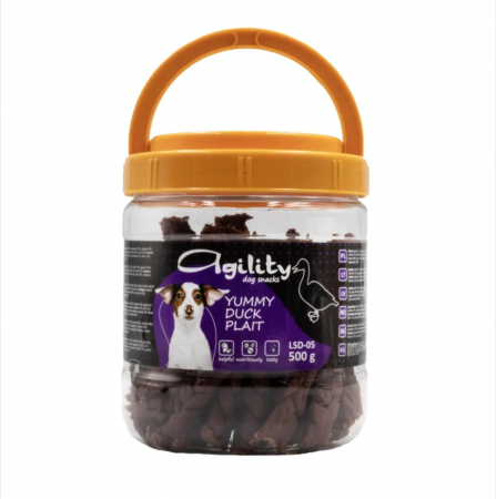 Recompense delicioase - Recompense delicioase pentru caini Agility LSD-05, impletitura de rata, 500g